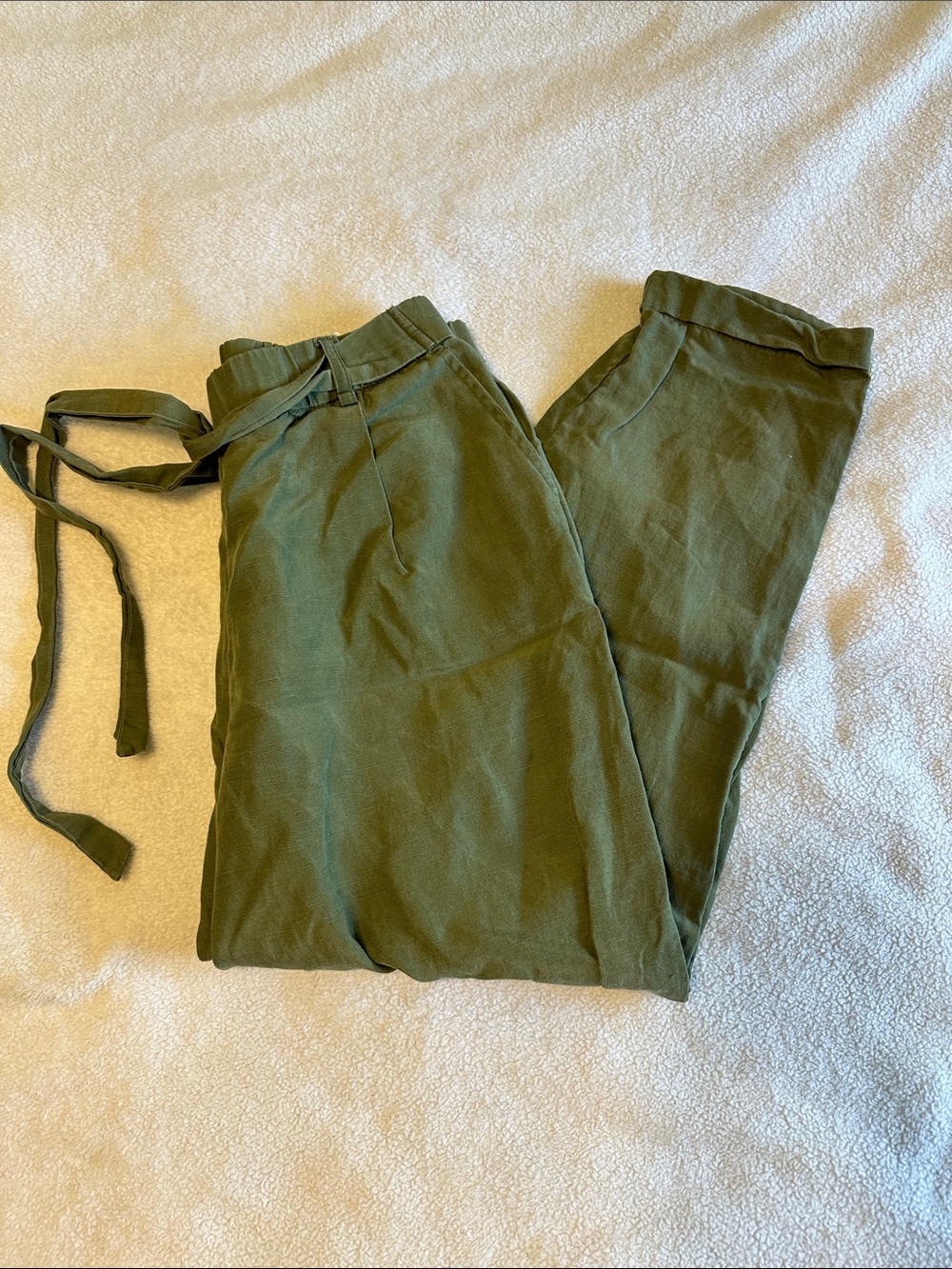 Pull&Bear Olive Green Women's Casual Drawstring Pants
